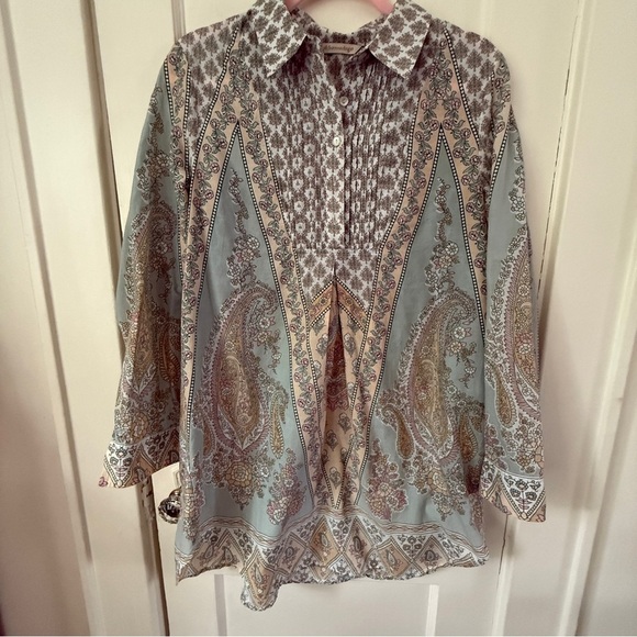 Soft Surroundings Tops - Soft Surroundings Tabitha by Pastel Paisley Floral Tunic Blouse Size M